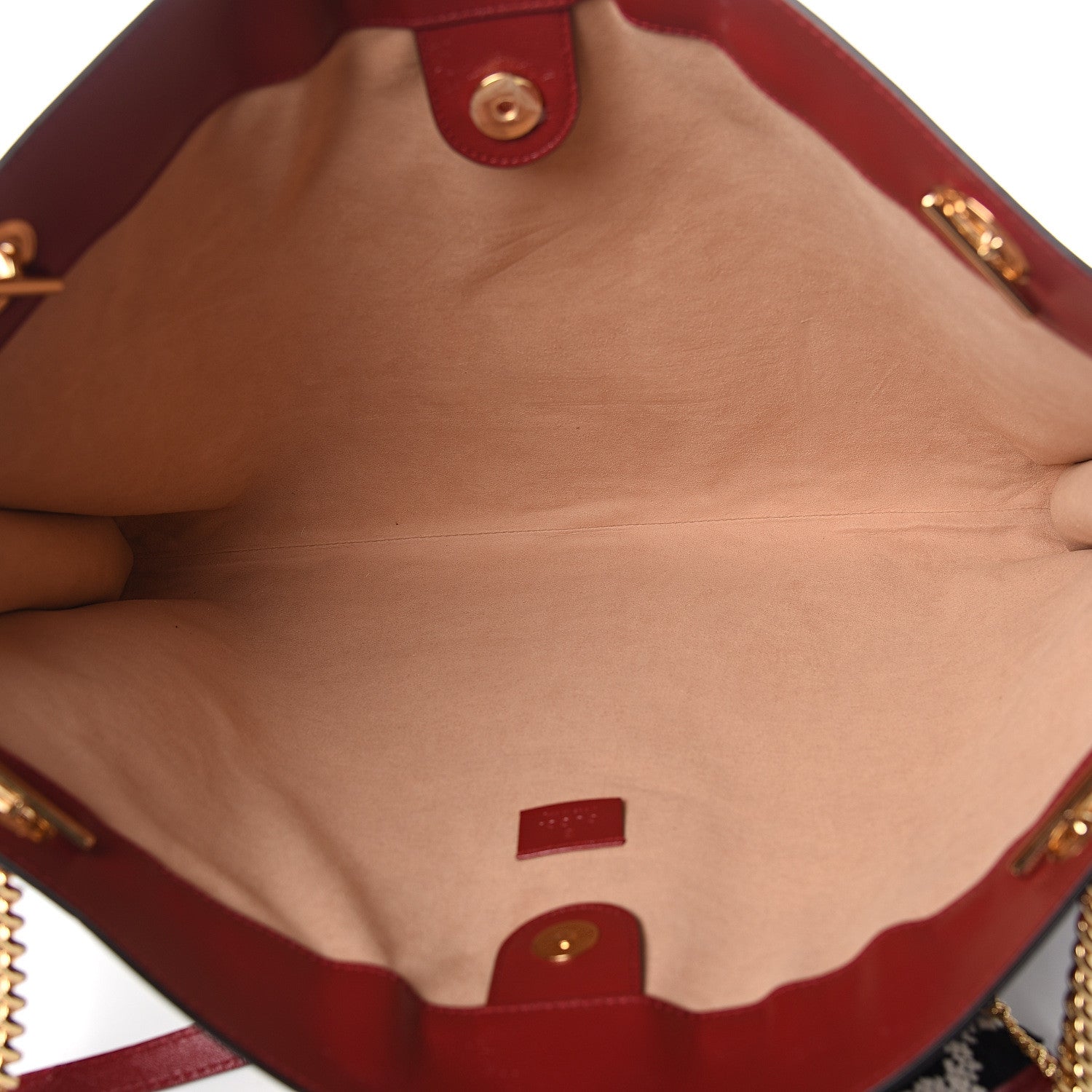 Gucci Tweed GG Monogram Large Rajah Chain Tote Romantic Cherry Black White 5 of 10