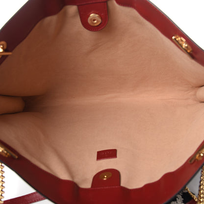 Gucci Tweed GG Monogram Large Rajah Chain Tote Romantic Cherry Black White 5 of 10