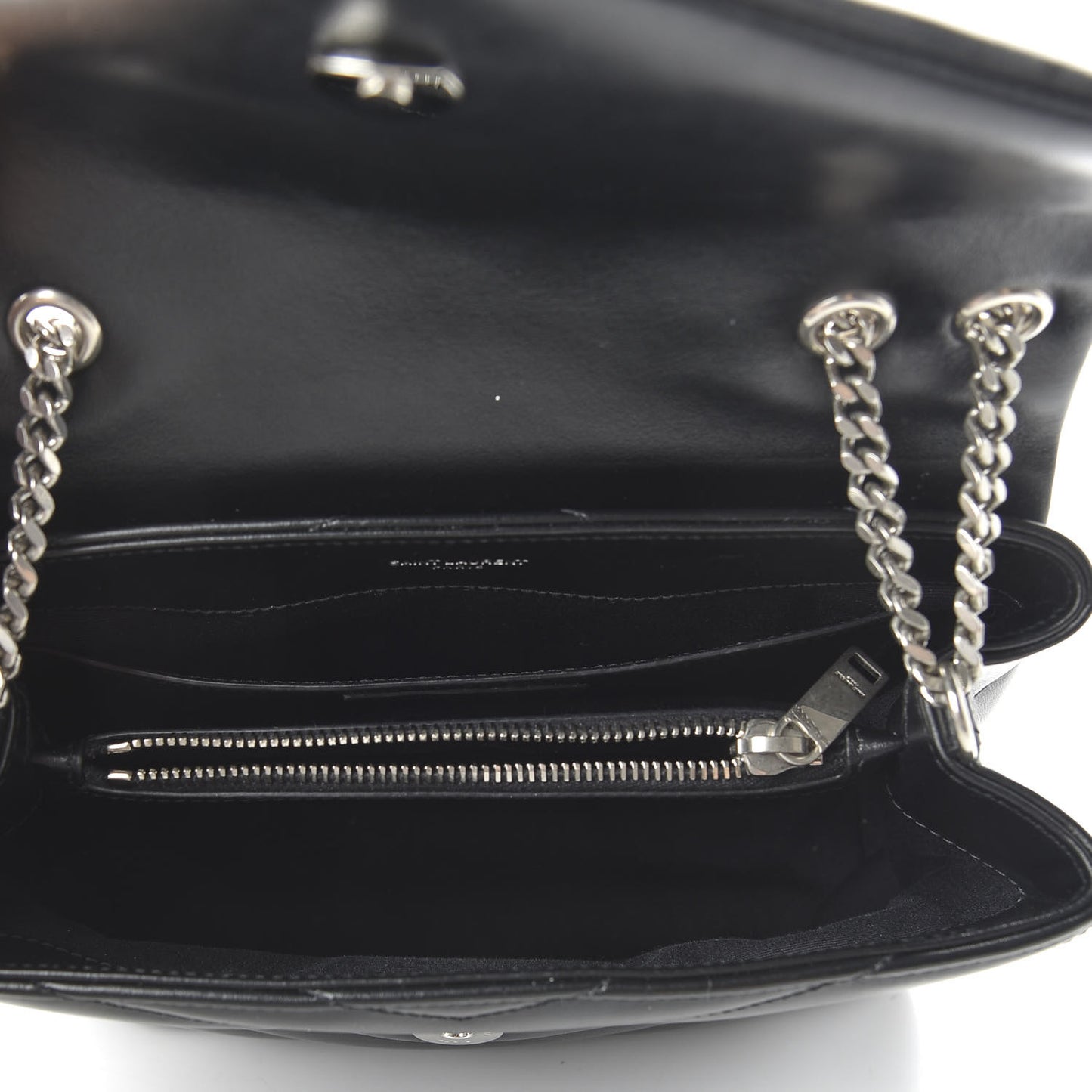 Calfskin Y Quilted Monogram Small Loulou Chain Satchel Black