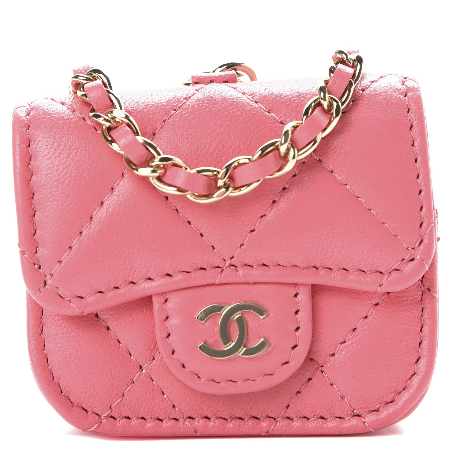 Chanel Lambskin Quilted Airpods Pro Case Coral 1 of 9
