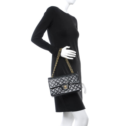 Chanel Lambskin Quilted Medium Double Flap Black 3 of 14