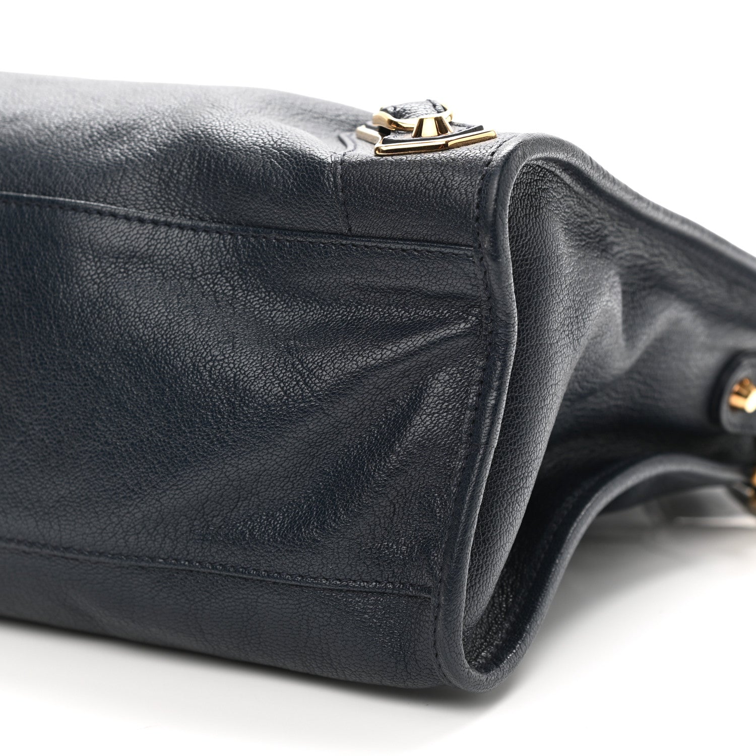Balenciaga Chevre Gold Metallic Edge Hardware City Bleu Nuit Dark Sea 10 of 12