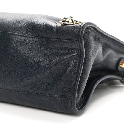 Balenciaga Chevre Gold Metallic Edge Hardware City Bleu Nuit Dark Sea 10 of 12