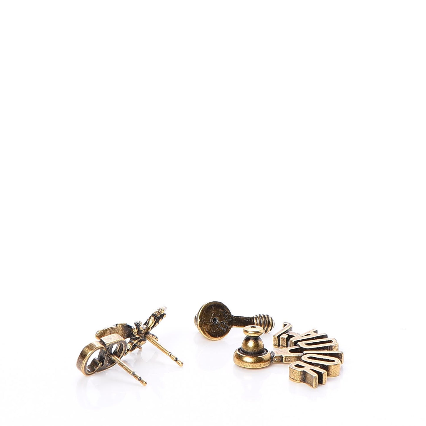 Metal J'Adior Earrings Aged Gold