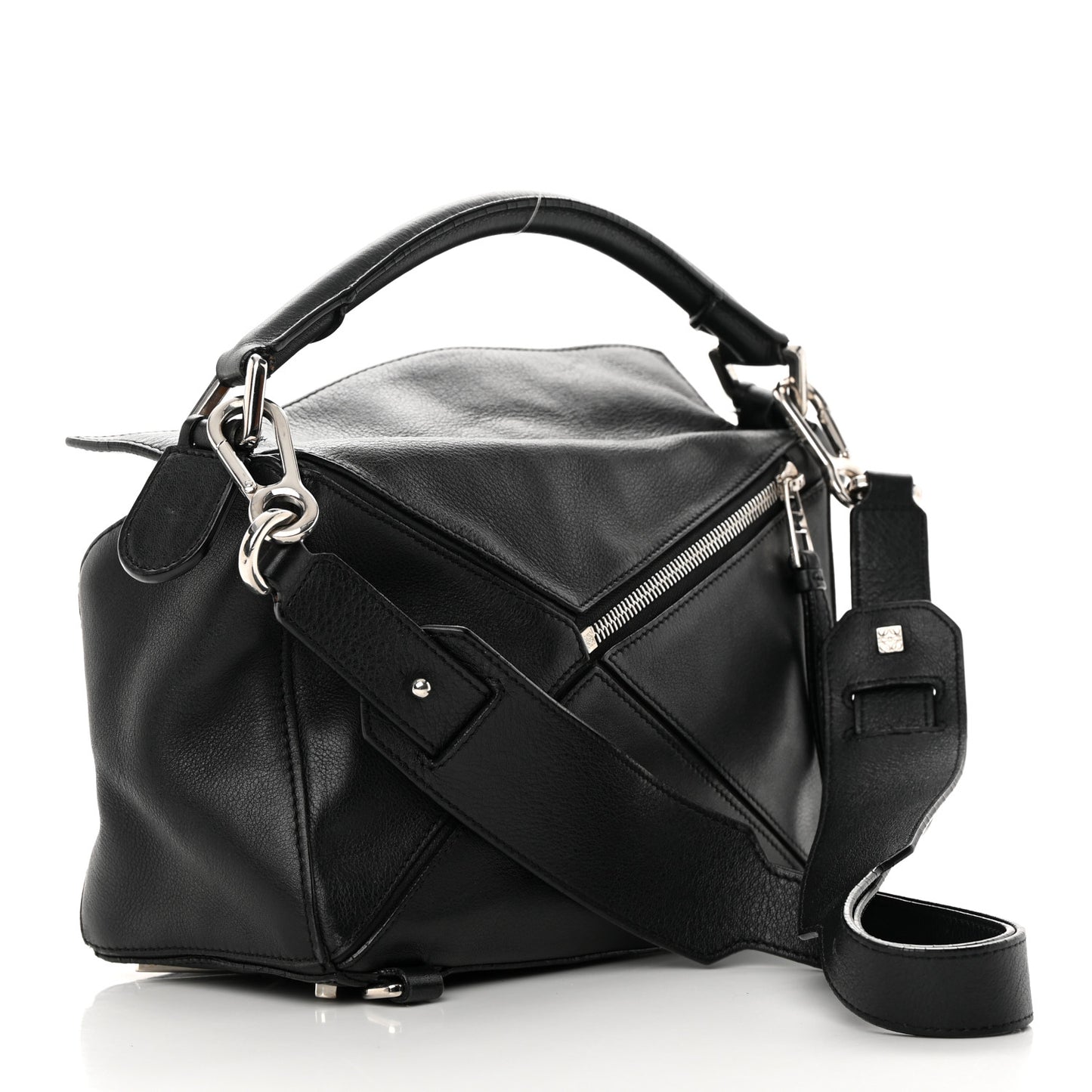 Calfskin Small Puzzle Bag Black