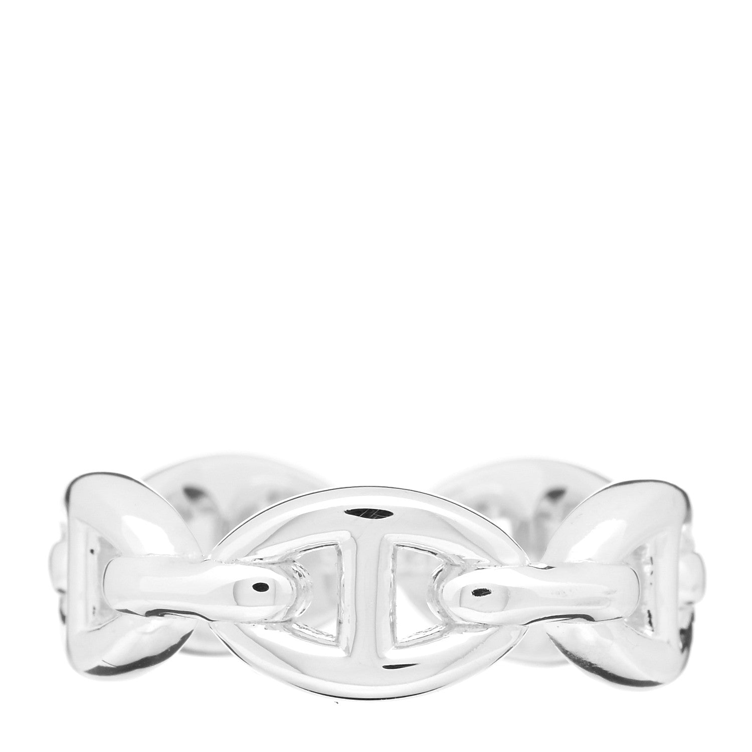 Hermes Sterling Silver PM Chaine d'Ancre Enchainee Band Ring 52 6 3 of 6