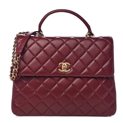 Chanel Lambskin Quilted Large Trendy CC Dual Handle Flap Bag Burgundy 1 of 11