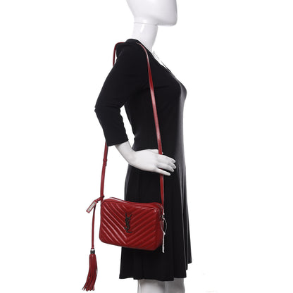 Saint Laurent Calfskin Matelasse Monogram Lou Camera Bag Rouge Eros 2 of 10