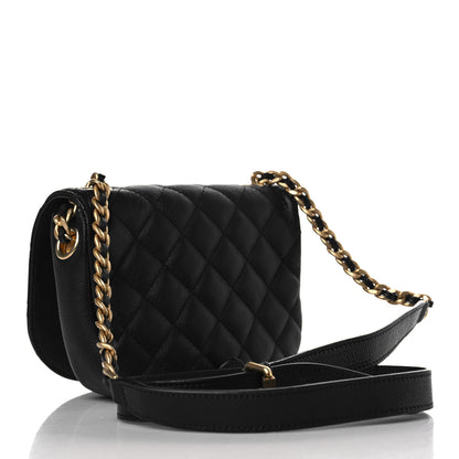 Chanel Grained Calfskin Quilted Small Messenger Flap Black 3 of 9