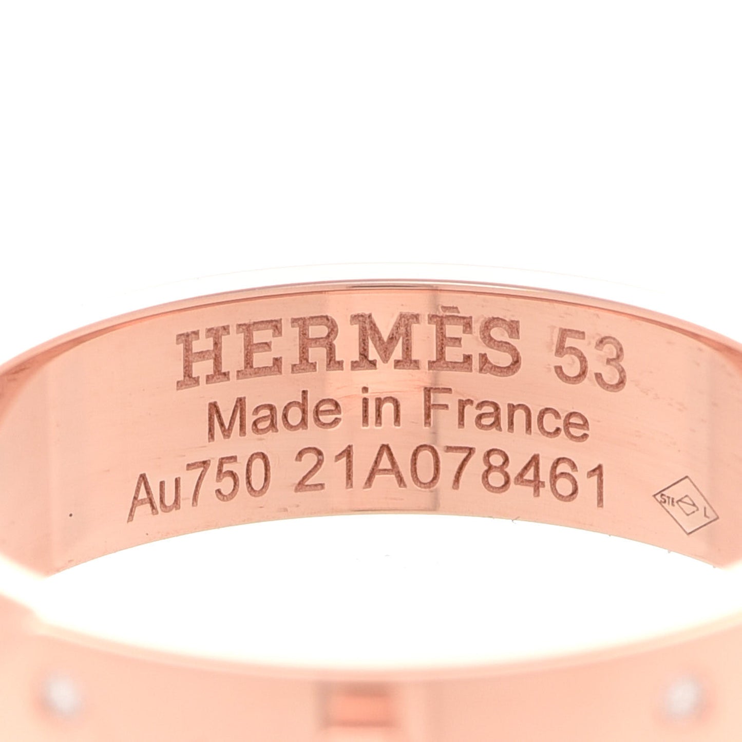18K Rose Gold Diamond PM Kelly Ring 53 6.25