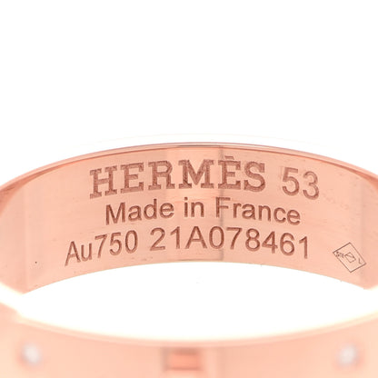 Hermes 18K Rose Gold Diamond PM Kelly Ring 53 6.25 4 of 5