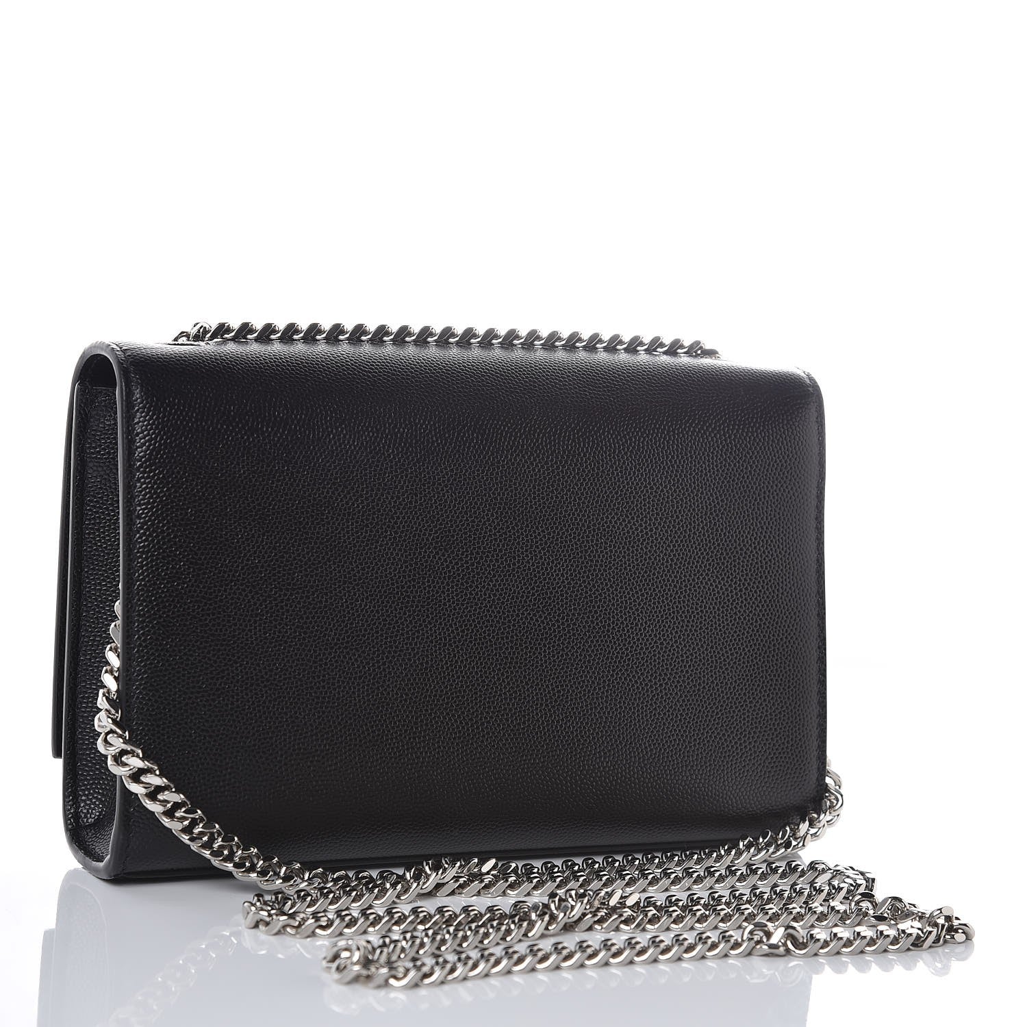 Saint Laurent Grain De Poudre Small Monogram Kate Satchel Black 3 of 8