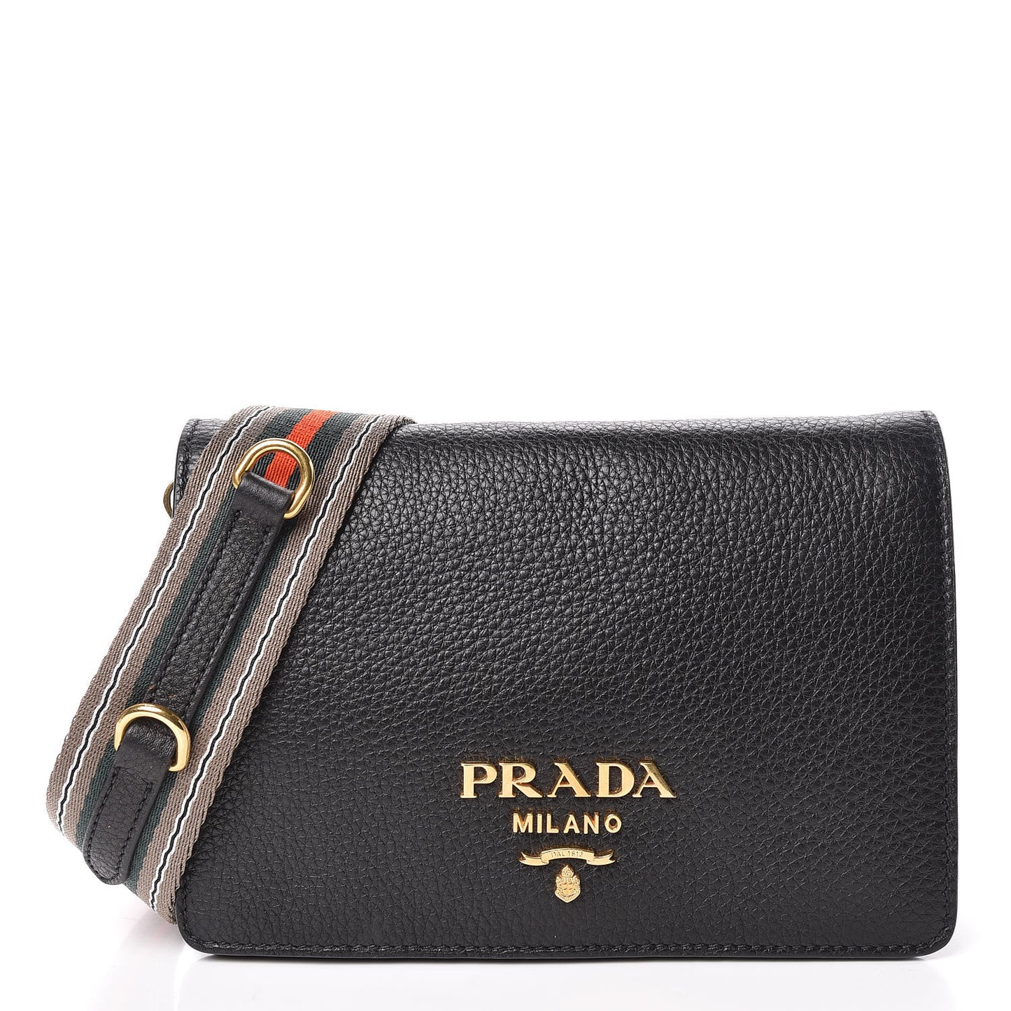 Vitello Daino Flap Crossbody Black