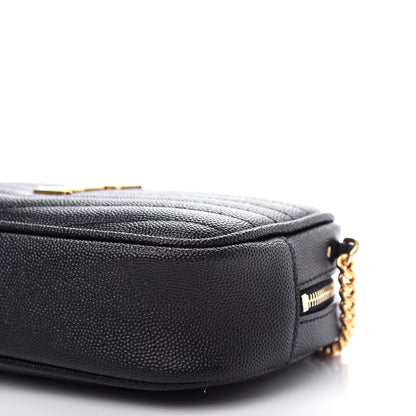 Saint Laurent Grain De Poudre Matelasse Monogram Mini Lou Camera Bag Black 9 of 11