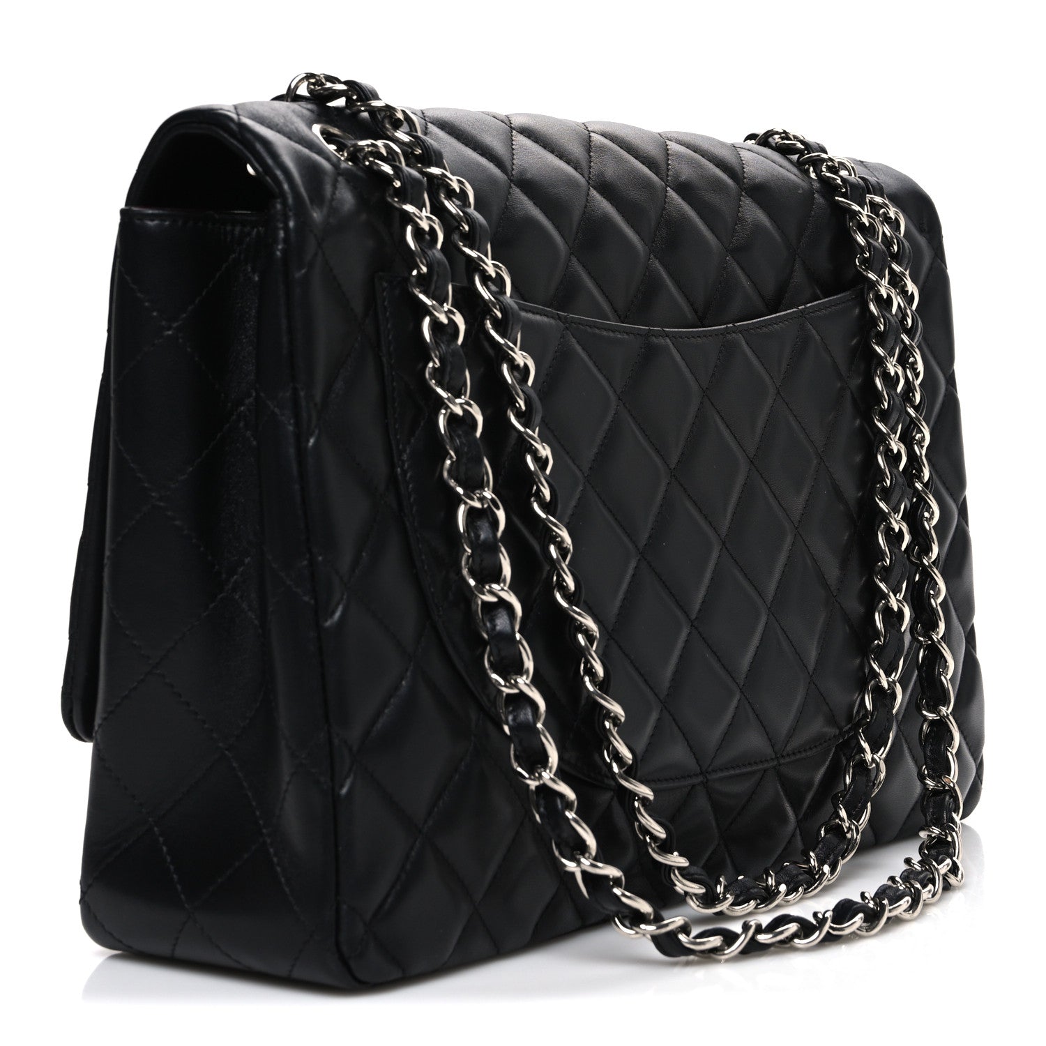 Chanel Lambskin Quilted Maxi Single Flap Black 3 of 10