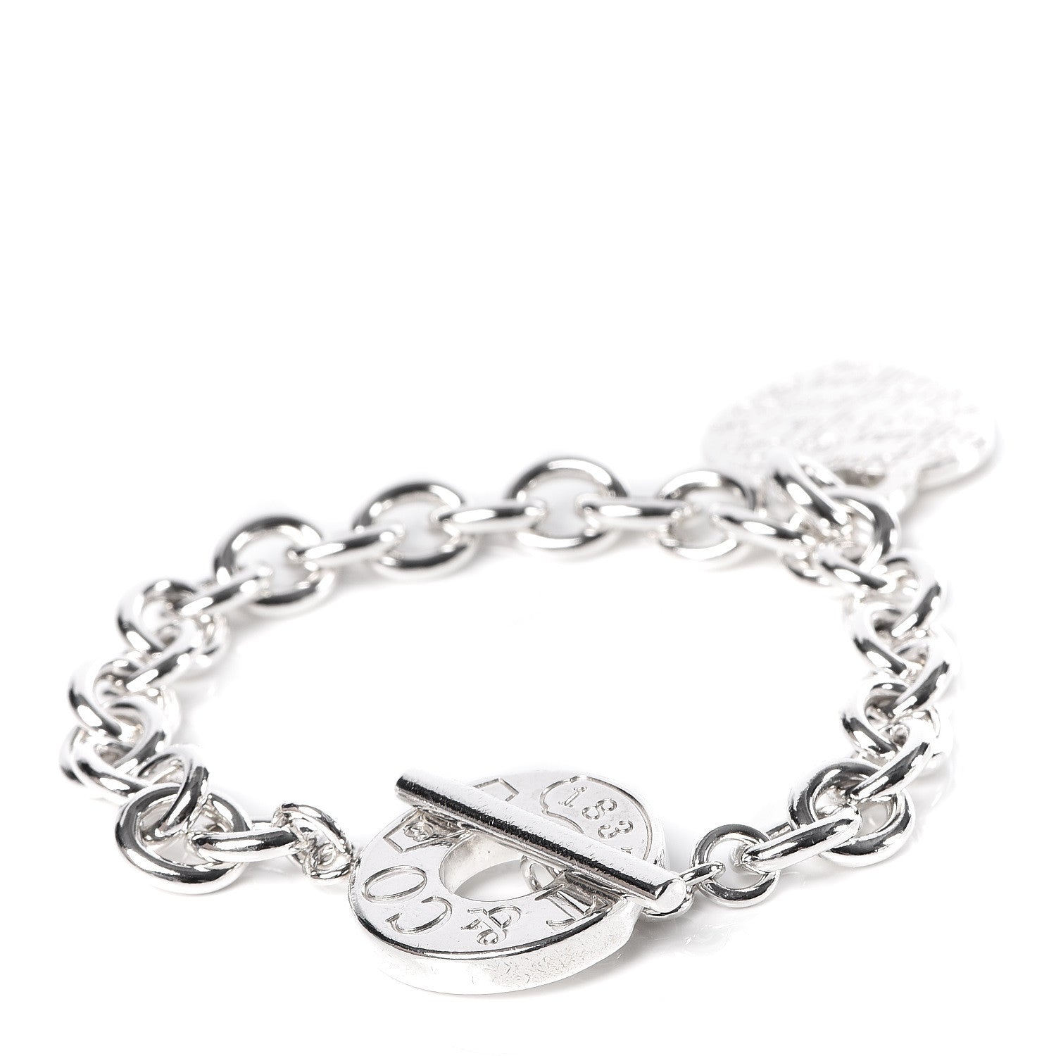 Tiffany Sterling Silver Notes Heart Tag Toggle Bracelet 3 of 6