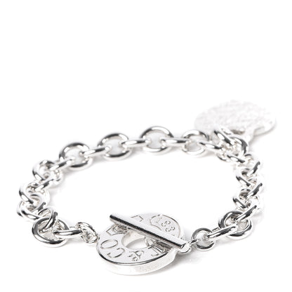 Tiffany Sterling Silver Notes Heart Tag Toggle Bracelet 3 of 6
