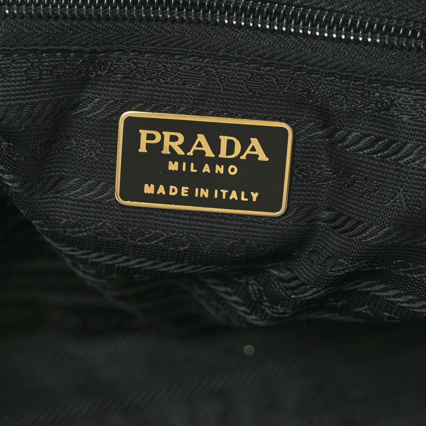 Nappa Tessuto Nylon Chain Tote Black