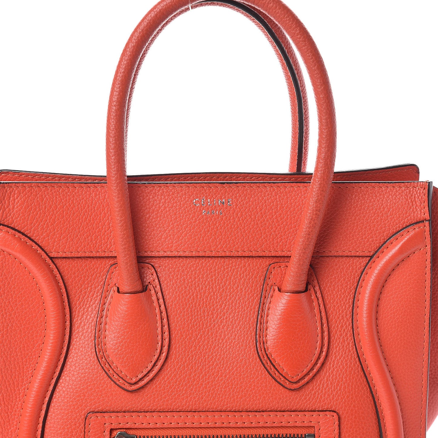 Drummed Calfskin Micro Luggage Vermillion