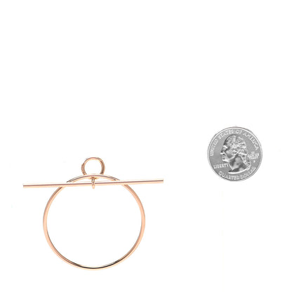 Hermes 18K Rose Gold MM Loop Earrings 2 of 6