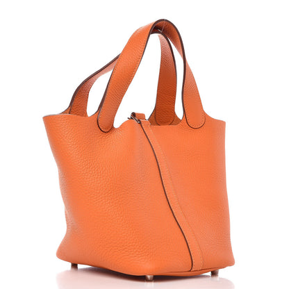 Hermes Taurillon Clemence Picotin Lock 18 PM Orange 3 of 8