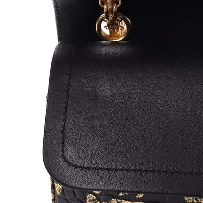 Chanel Calfskin Crocodile Embossed Graffiti 2.55 Cocodile Reissue 225 Flap Black Gold 11 of 14