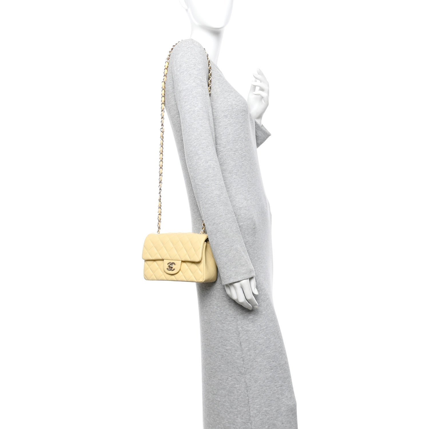 Chanel Lambskin Quilted Mini Rectangular Flap Yellow 2 of 10