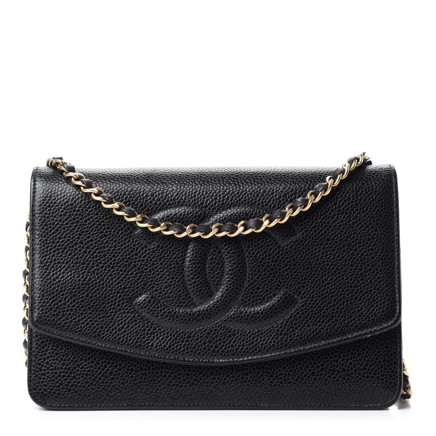 Chanel Caviar Timeless CC Wallet On Chain WOC Black 1 of 16