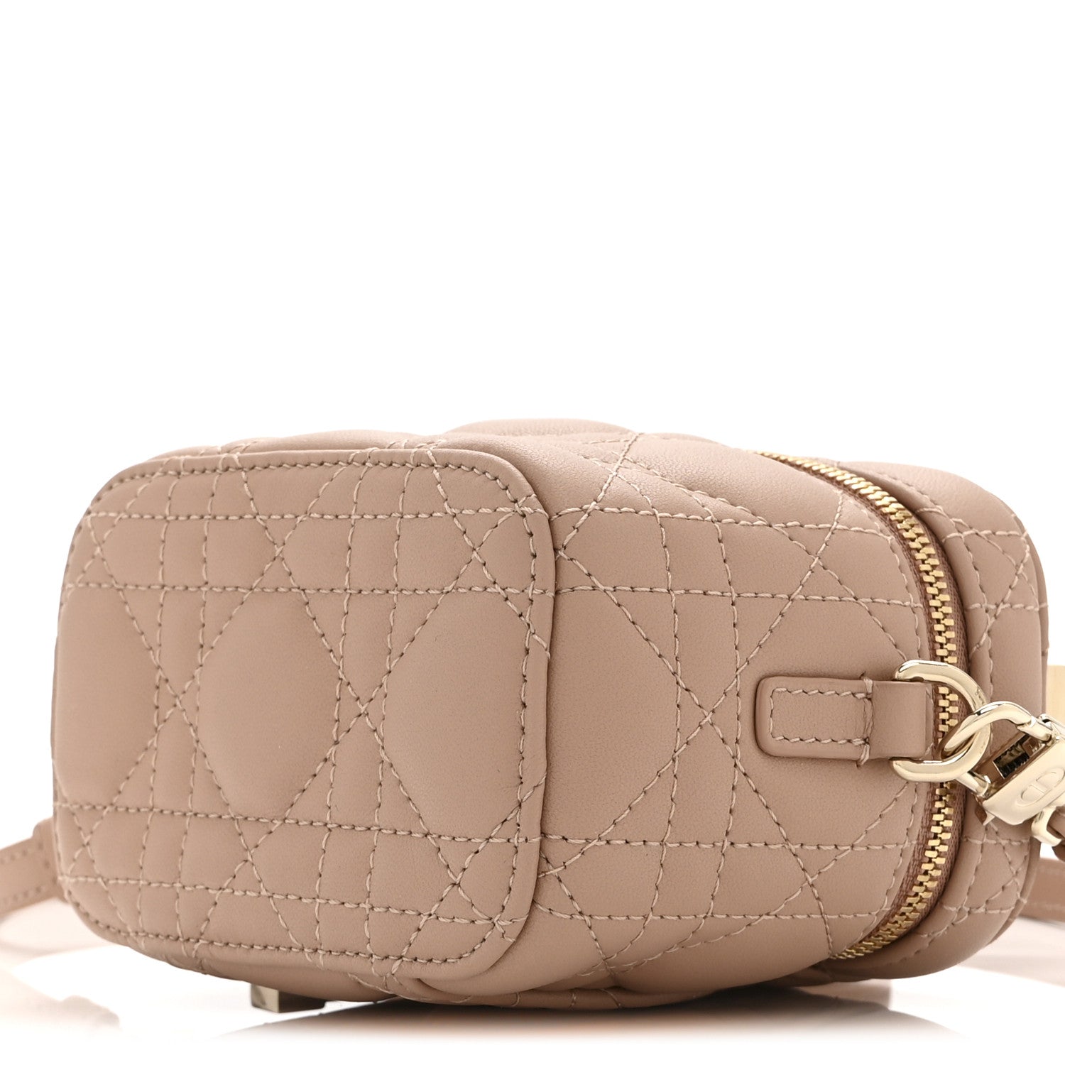 Lady Dior ケース Christian Dior Lambskin Cannage Micro Lady Dior Vanity Case Rose