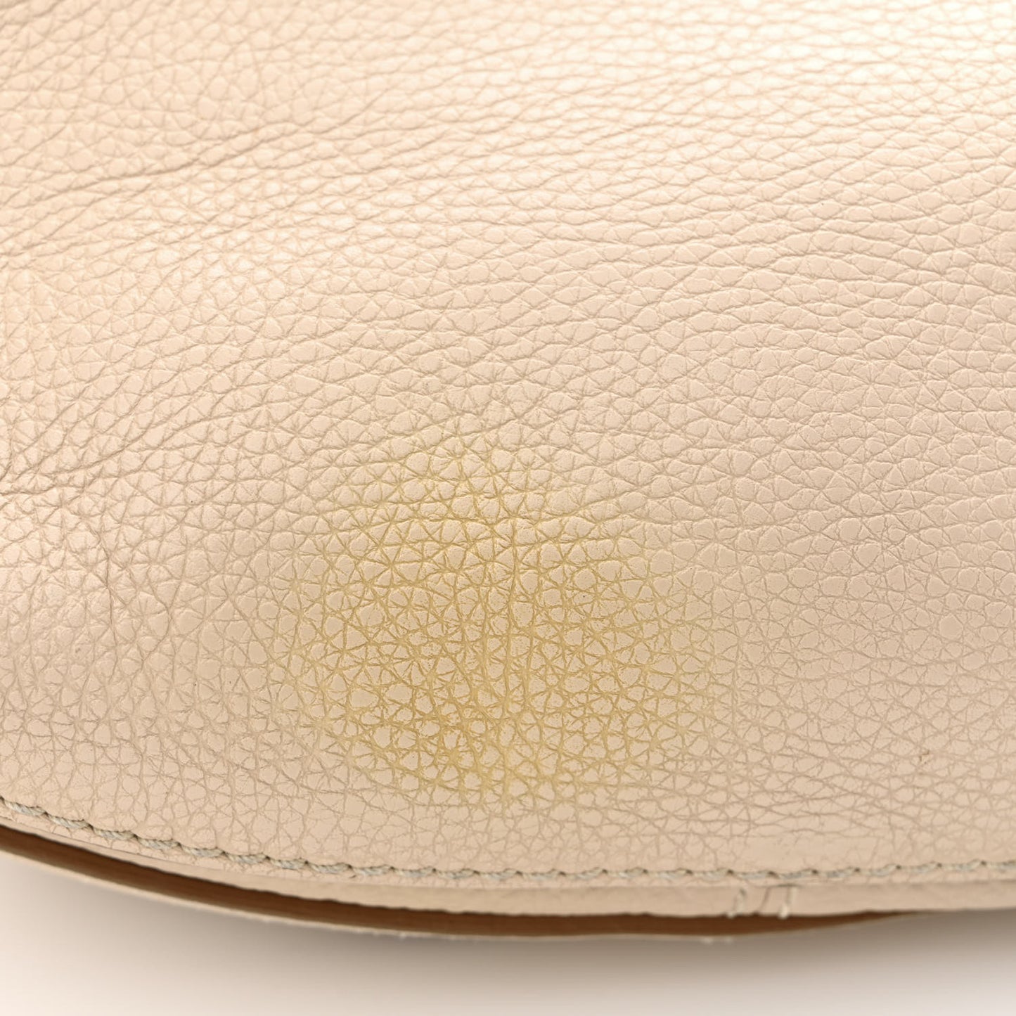 Grained Calfskin Medium Marcie Saddle Bag Beige