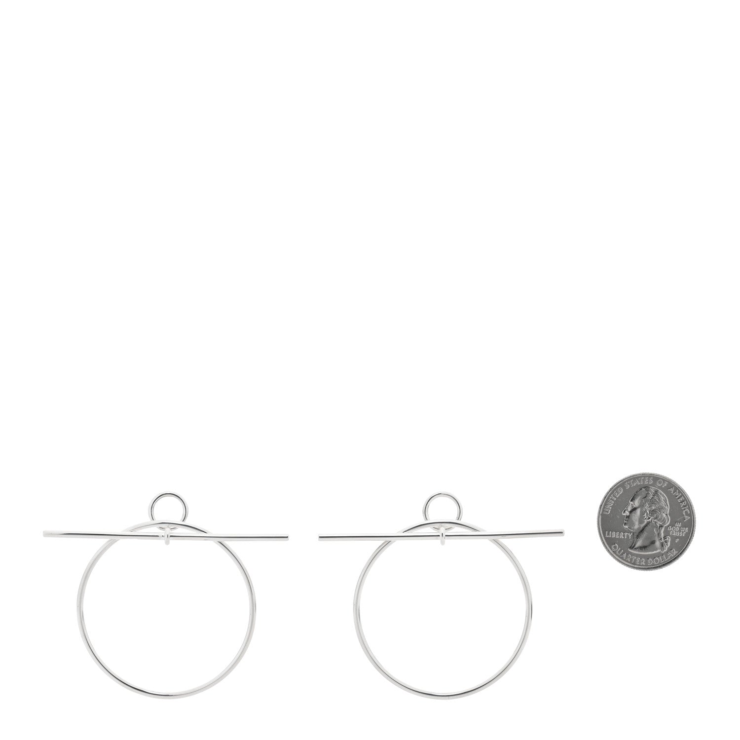 Hermes Sterling Silver MM Loop Earrings 2 of 5