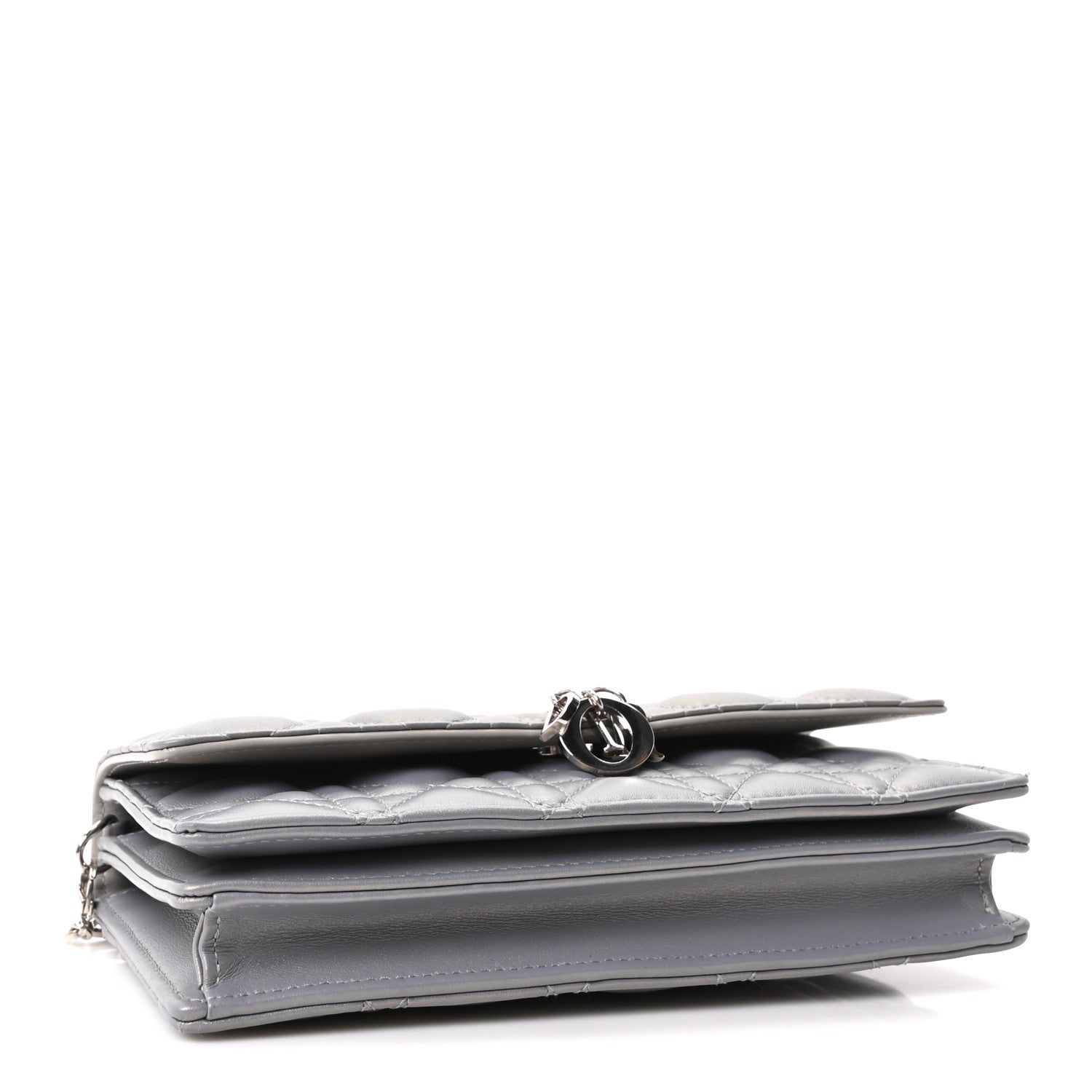 Christian Dior Iridescent Lambskin Cannage Mini My Dior Top Handle Clutch Grey 4 of 10