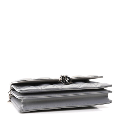 Christian Dior Iridescent Lambskin Cannage Mini My Dior Top Handle Clutch Grey 4 of 10