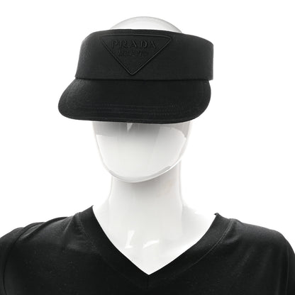 Prada Drill Nylon Triangle Logo Embroidered Mens Visor M Black 2 of 9