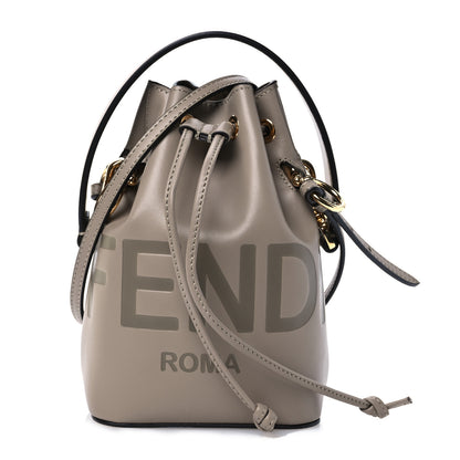 Fendi Vitello King F is Fendi Logo Embossed Mini Mon Tresor Bucket Bag Tortora 1 of 12