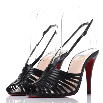 Christian Louboutin Calfskin Strappy Sandals 36 Black 3 of 7