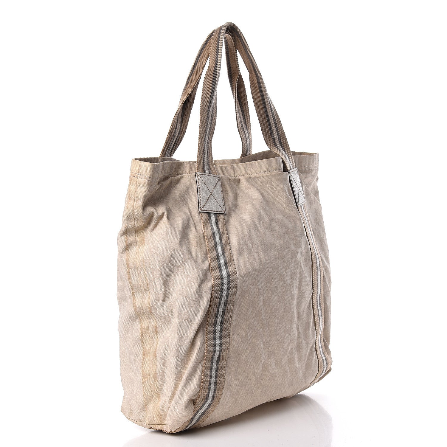 Gucci GG Monogram Medium Web Handle Vertical Tote White 3 of 21
