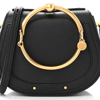 Chloe Calfskin Suede Small Nile Bracelet Bag Black 7 of 11