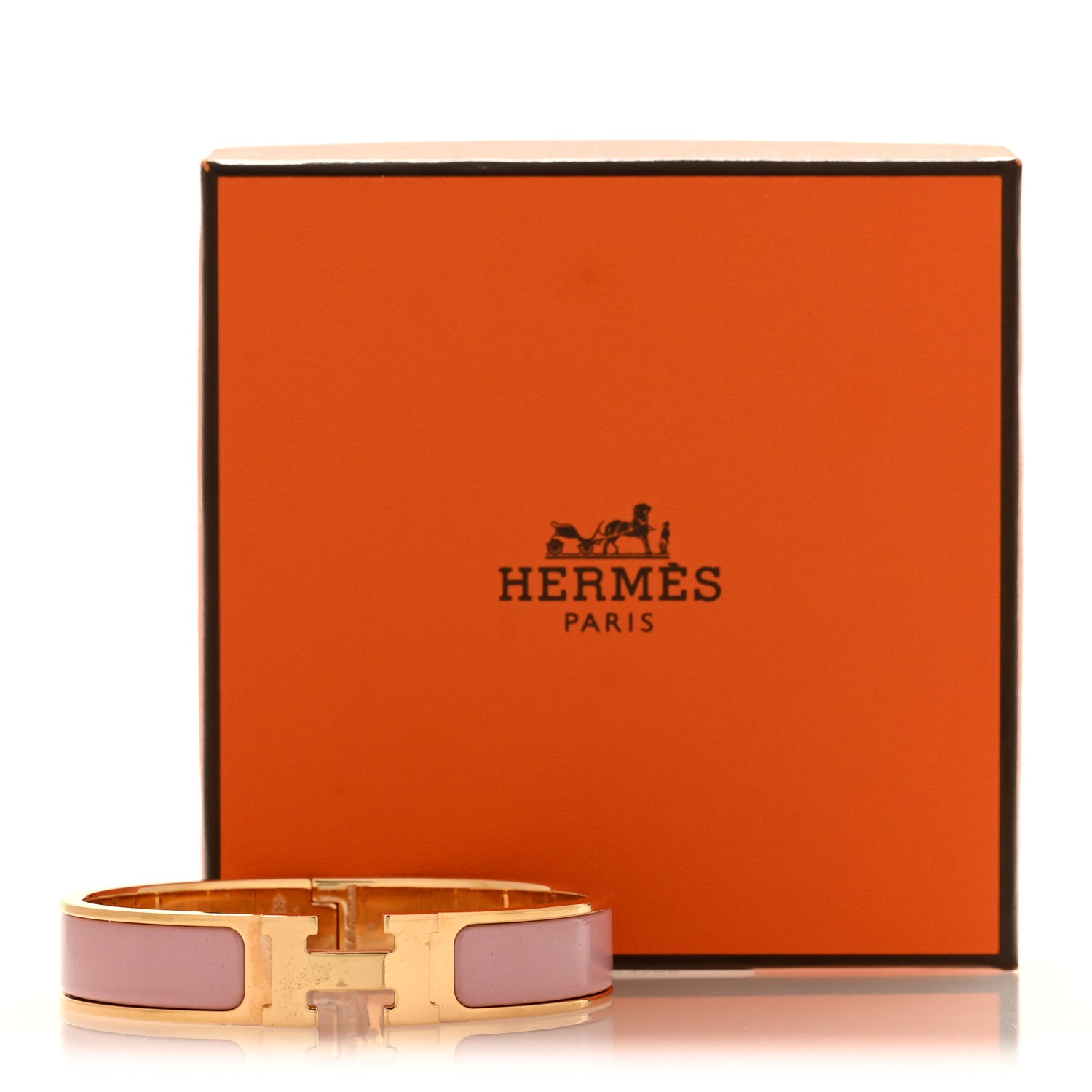Hermes Enamel Narrow Clic Clac H Bracelet PM Rose Nacarat 5 of 5