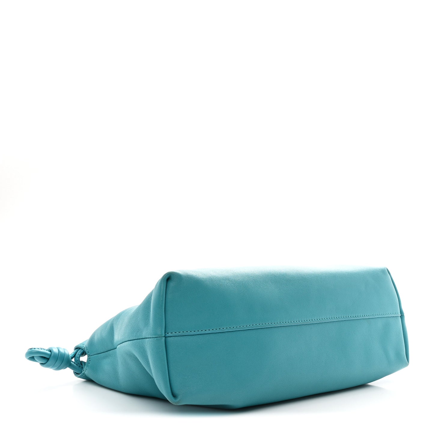Mellow Nappa Medium Donut Chain Flamenco Knot Clutch Deep Turquoise