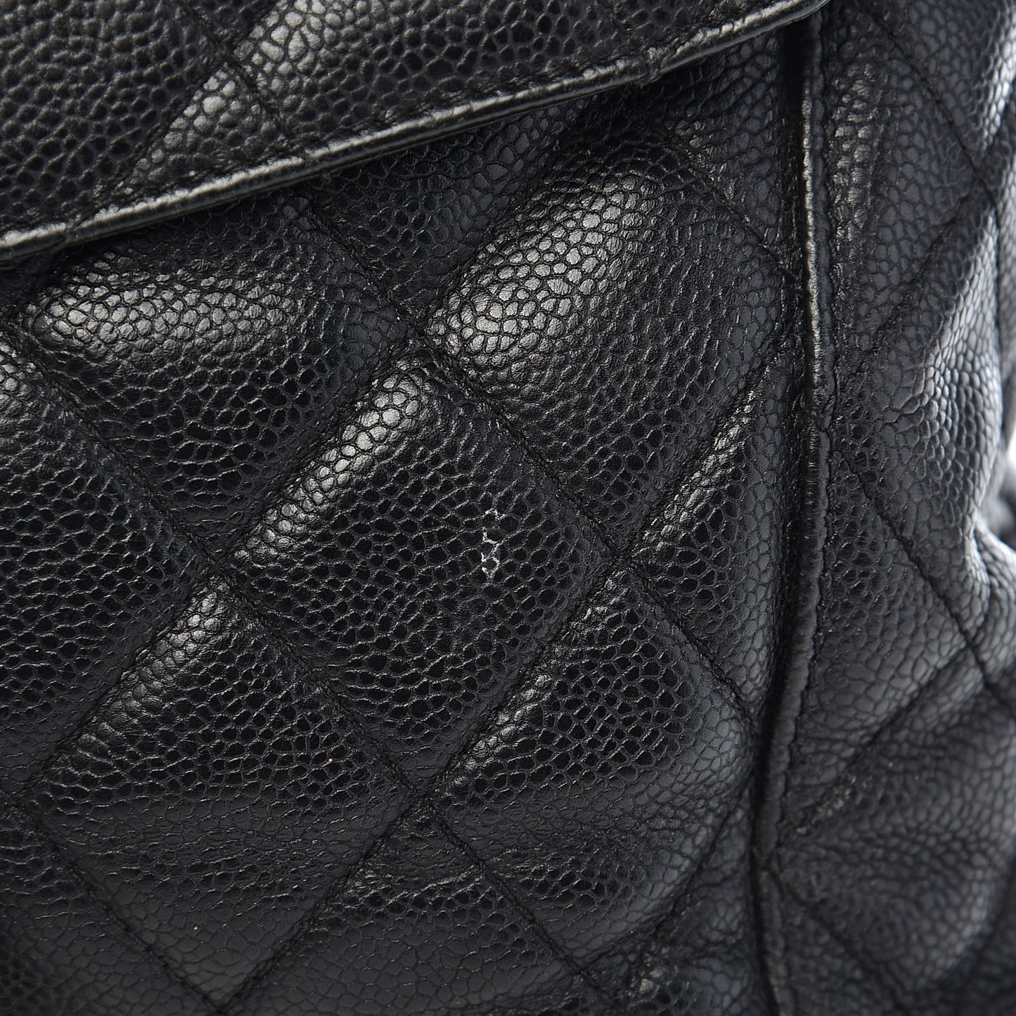 Caviar Quilted Flap Shoulder Bag Black