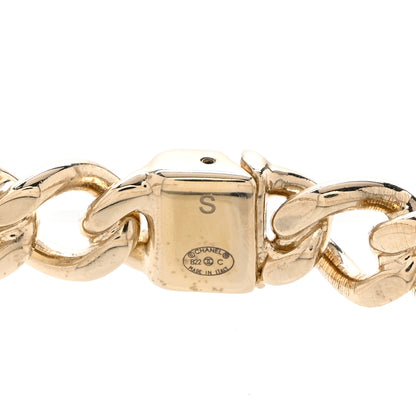 Chanel Metal CC Chain Link Choker Necklace S Gold 4 of 5
