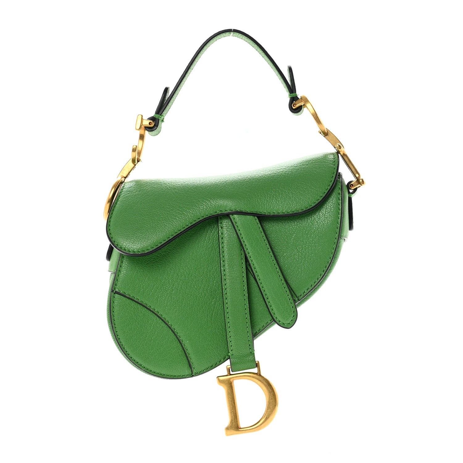 Christian Dior Goatskin Micro Saddle Bag Green 1 of 7