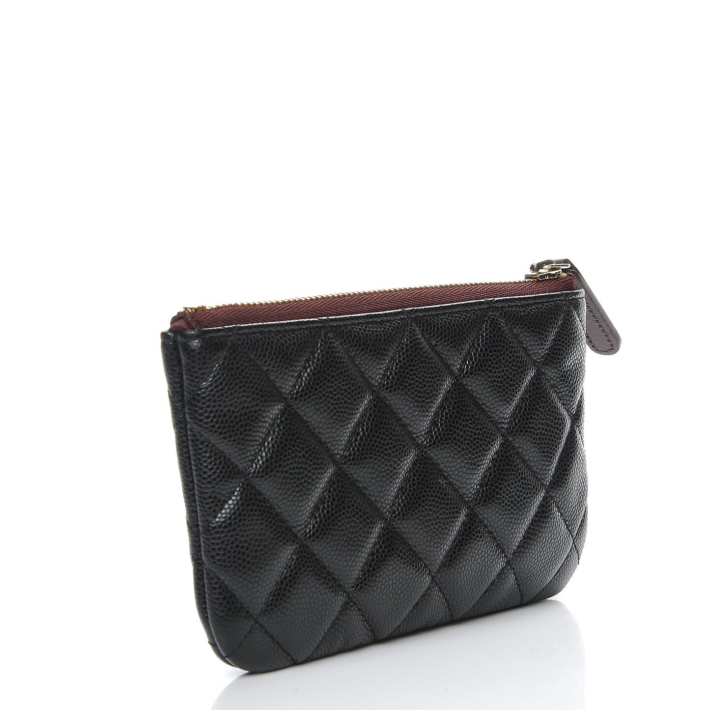 Caviar Quilted Small Cosmetic Case Black