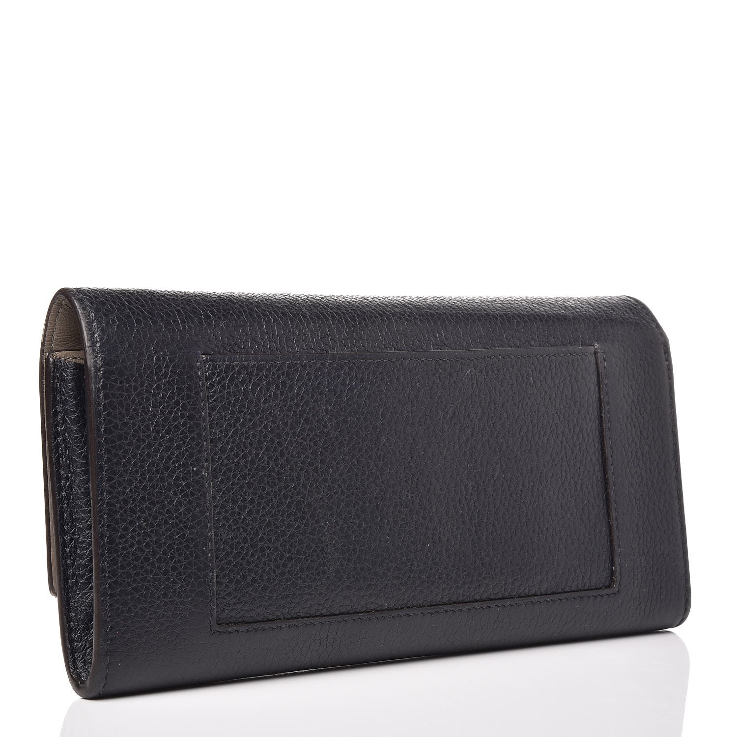 Celine Drummed Calfskin Large Multifunction Flap Wallet Black 3 of 13