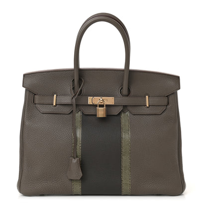 Hermes Taurillon Clemence Lizard Club Birkin 35 Etain Graphite 1 of 9