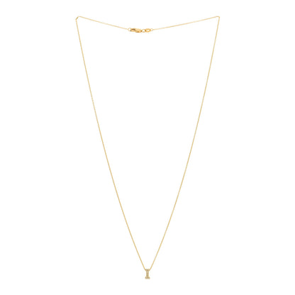 Roberto Coin 18K Yellow Gold Diamond Love Letter I Pendant Necklace 2 of 4