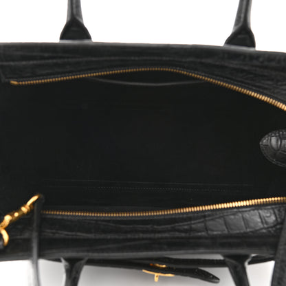 Mulberry Crocodile Embossed Calfskin Small Zipped Bayswater Black 5 of 9