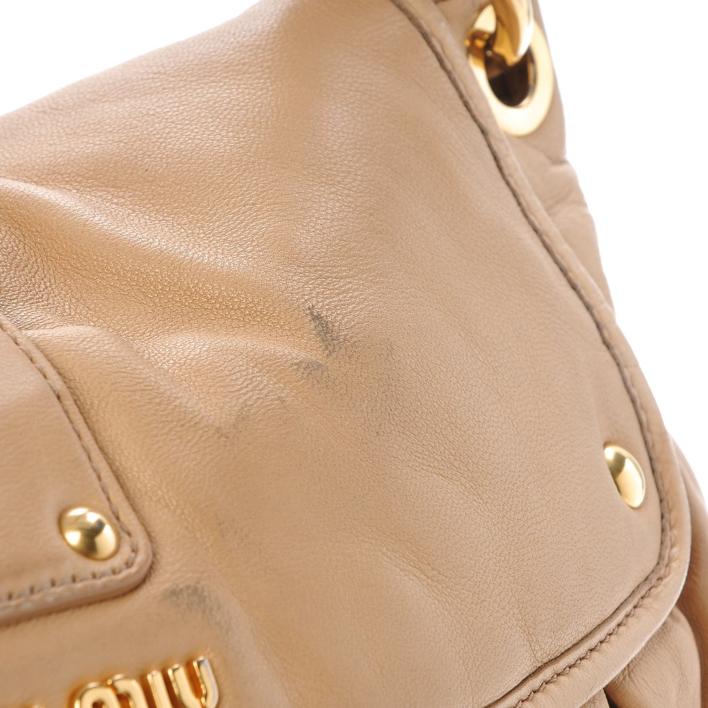 Nappa Matelasse Coffer Hobo Beige