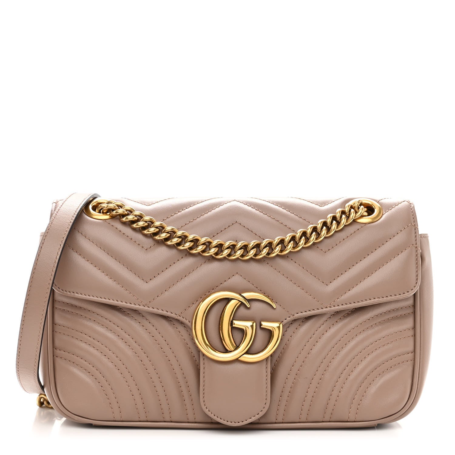 Gucci Calfskin Matelasse Small GG Marmont Shoulder Bag Porcelain Rose 1 of 10